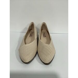 Sketchers Cleo Sawdust Sweet Sensation Pointed Toe Flats, Size 10, Ivory, New